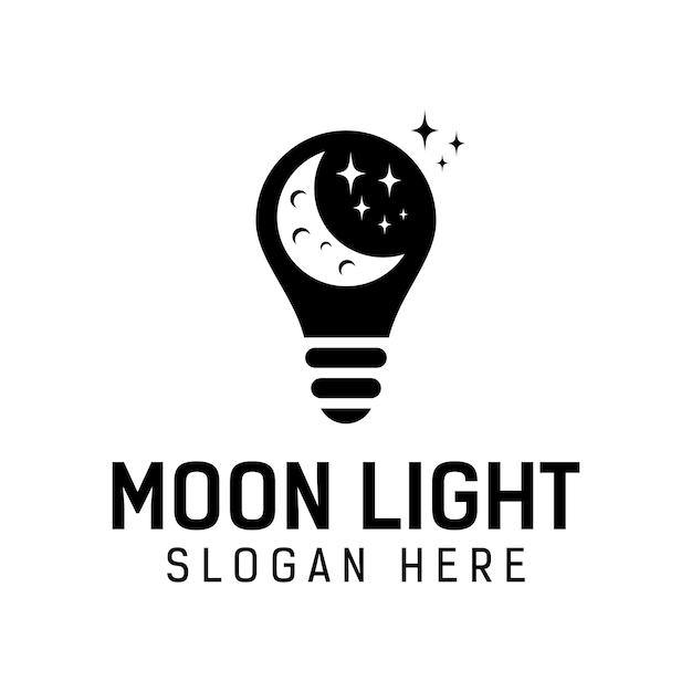 Maan licht logo. nacht droom inspiratie logo ontwerpsjabloon