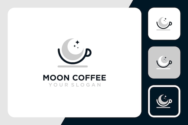 maan-logo-ontwerp met koffie-inspiratie