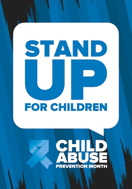Maand ter preventie van kindermisbruik Stop kindergeweld Bescherming en veiligheid van kinderen Eenheidsvector