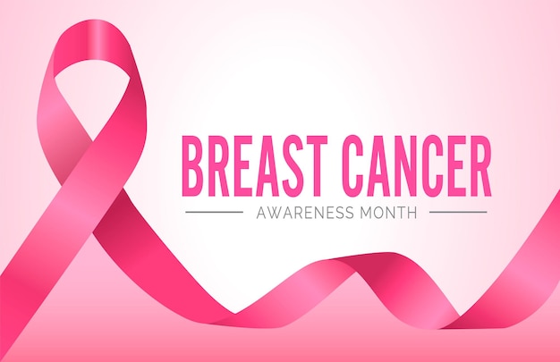 Maand van bewustwording over borstkanker in oktober Roze lint Cancer Awareness-elementen
