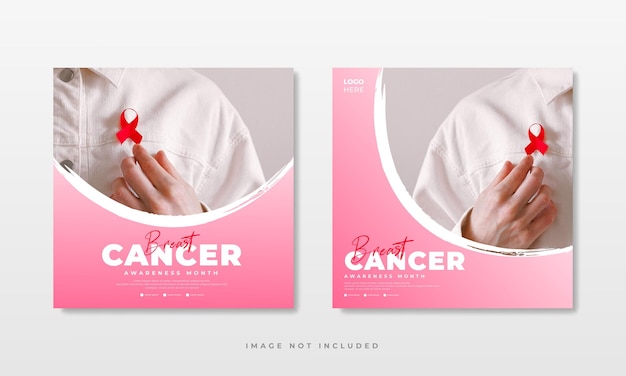 Maand voor borstkankerbewustzijn voor postsjabloon voor sociale media