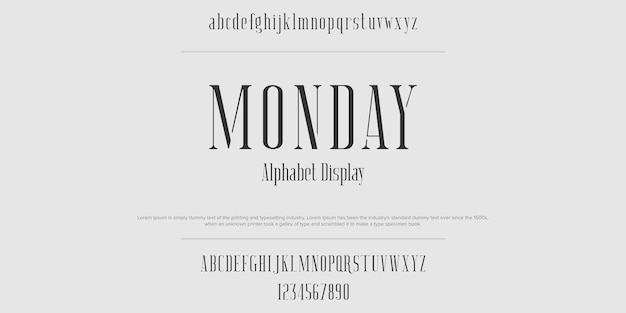 Maandag klassiek alfabet lettertypepakket ontwerp belettering hoofdletters