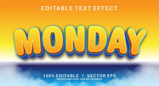 maandag vector tekst effect met moderne stijl ontwerp