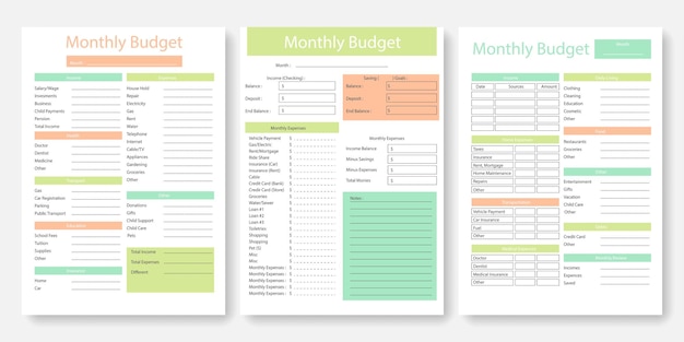 Maandelijkse budgetplanner