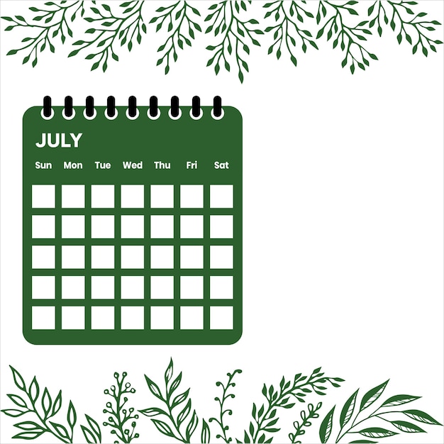 Vector maandkalender juli