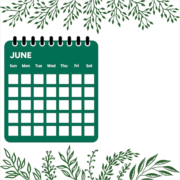 Vector maandkalender juni