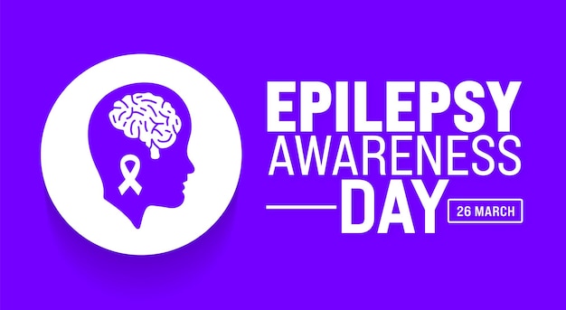 Vector maart is epilepsie awareness day of purple day achtergrond sjabloon vakantie concept