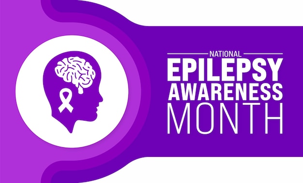 Vector maart is epilepsie awareness month achtergrond sjabloon vakantie concept gebruik naar achtergrond banner