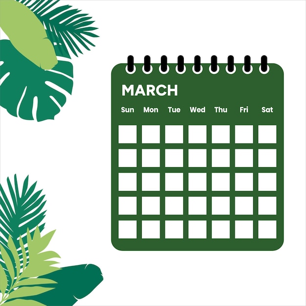 Vector maart kalender