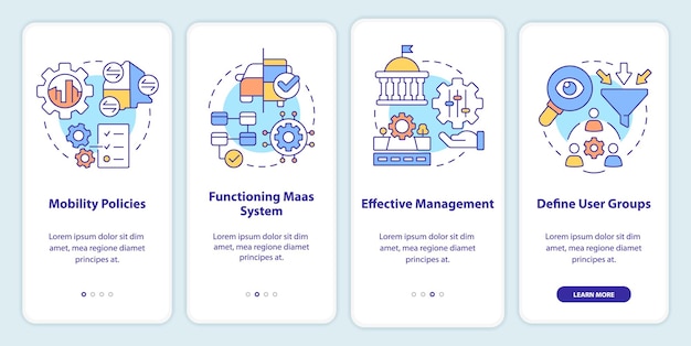 MaaS introduction components onboarding mobile app screen