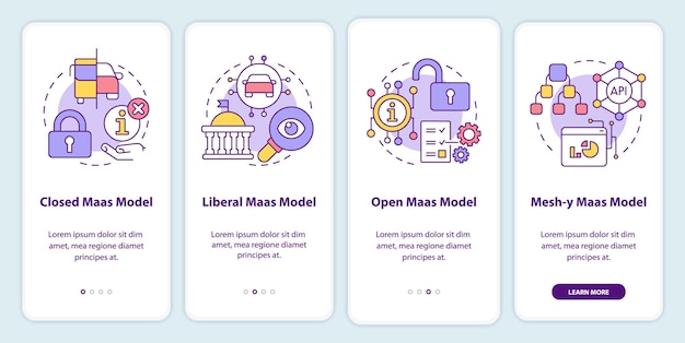 MaaS models onboarding mobile app screen