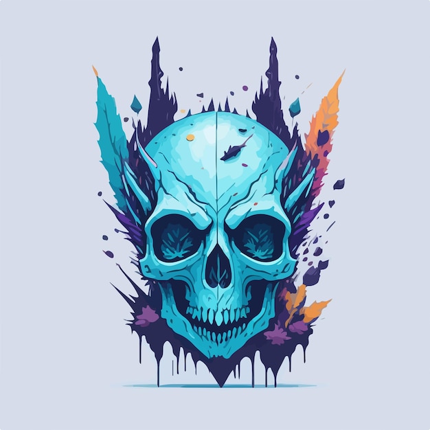 Vector a macabre masterpiecea devil skull locked in an eternal freeze haunting and sublime