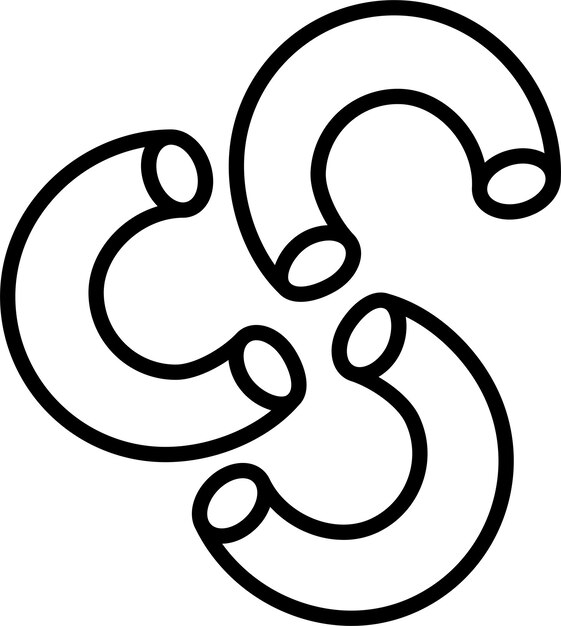 Macaroni outline vector illustration
