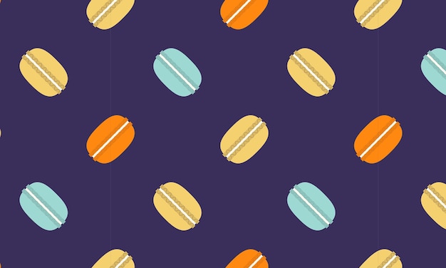 Macarons flat vector seamless pattern