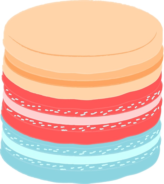 Иллюстрация Macarons в мультяшном стиле Логотип для кафе, ресторанов, кафе, общественного питания