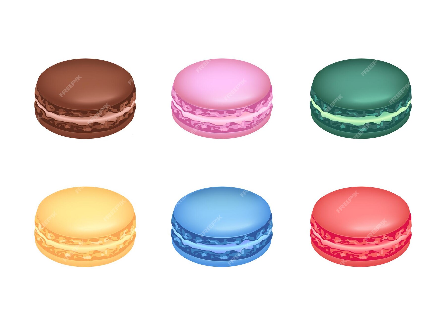 Premium Vector | Macarons of various colors