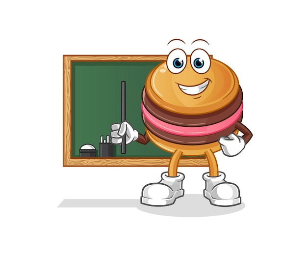 The macaroon teacher character mascot