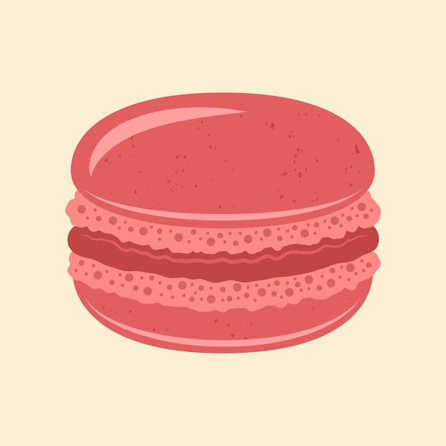 Vector macaroon traditional french dessert vector pink color isolated illustration