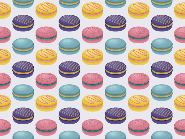 macaroon voedsel vector patroon suiker room gebak zoet kleurrijke bakkerij eten dessert menu zelfgemaakte taart