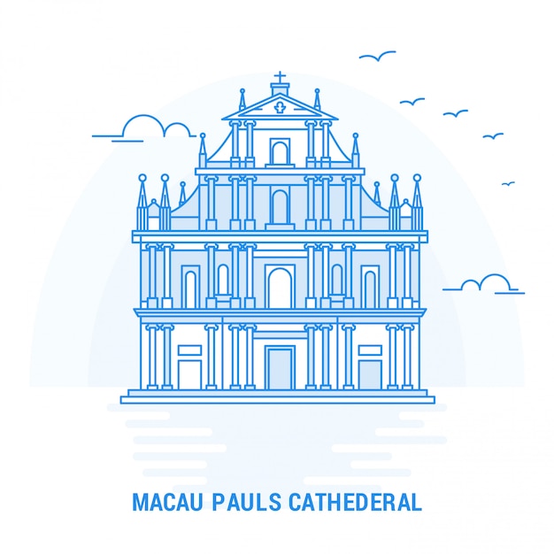 Macau pauls cathederal blue landmark