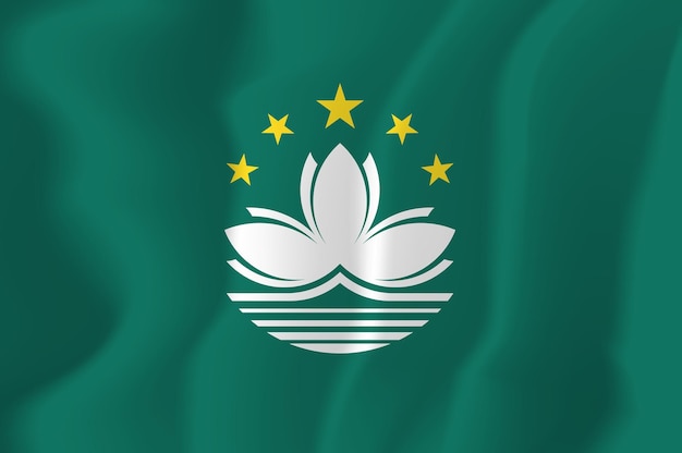 Macau Zwaaide Vlag Illustratie Vector Achtergrond