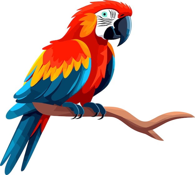 macaw flat design vector illustration for wall art design