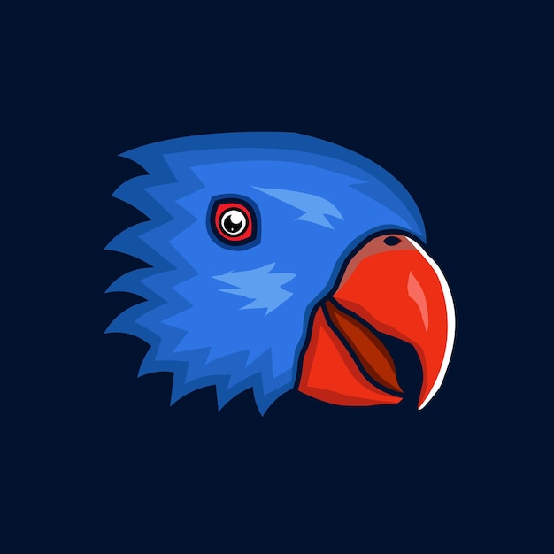 Macaw mascot esports gaming logo vector template