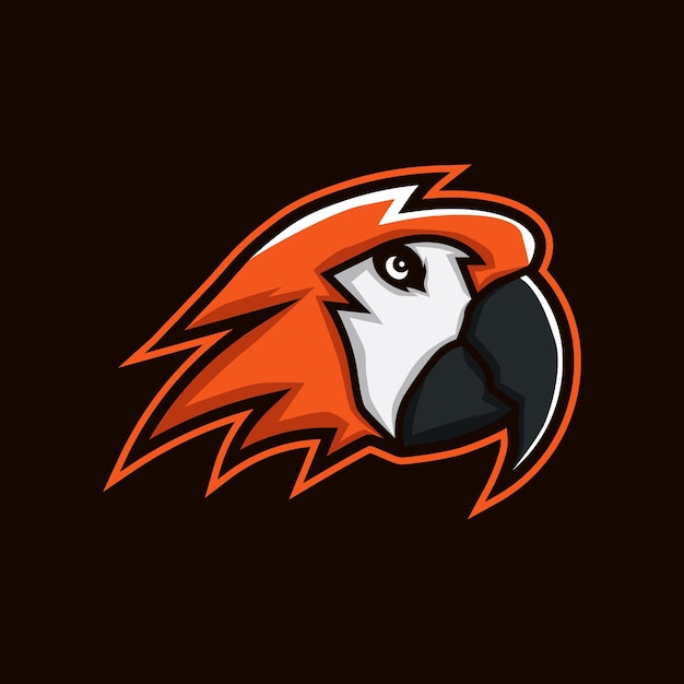 Macaw mascot esports gaming logo vector template