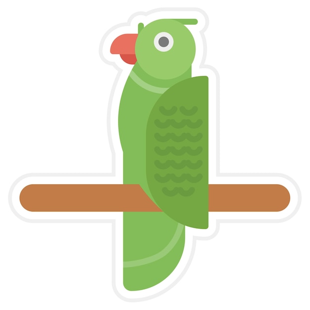 Vector macaw parrot flat illustration