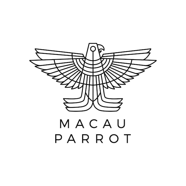 Macaw parrot monoline logo