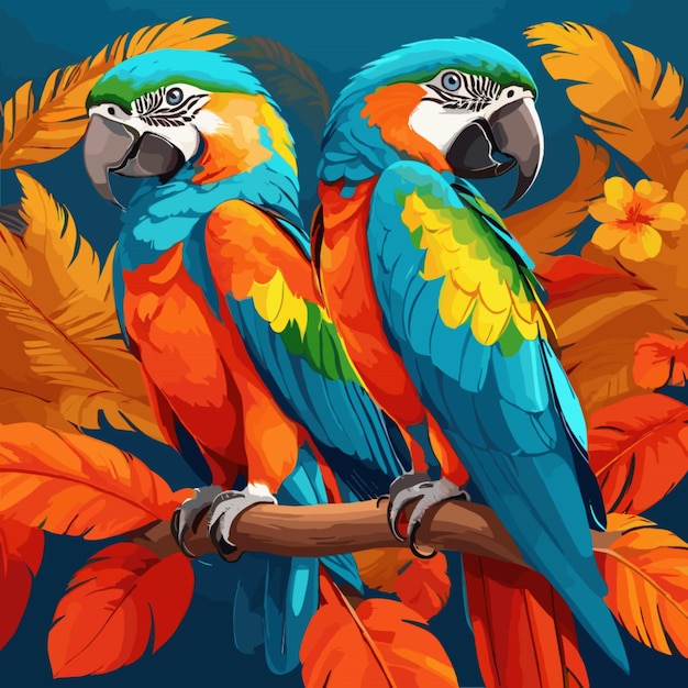 Vector macaw vector background