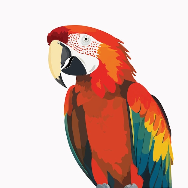 Vector macaw on a white background