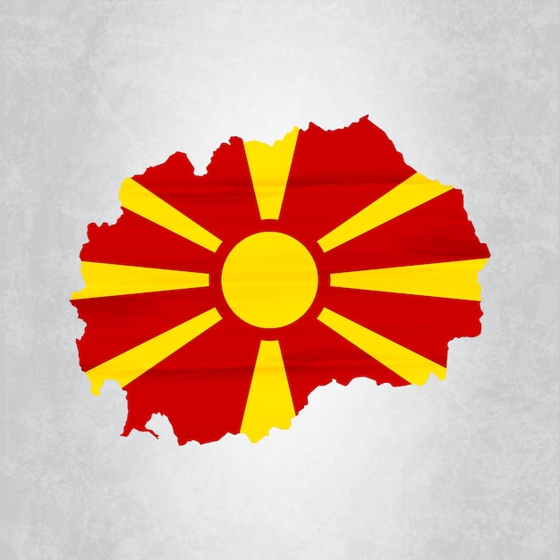 Macedonia map with flag