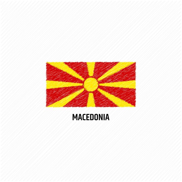 Macedonië vlag sjabloon platte vectorillustratie