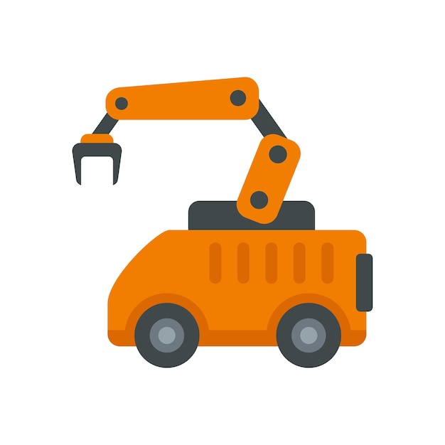 machine arm robot icon flat illustration of machine arm robot vector icon isolated on white background