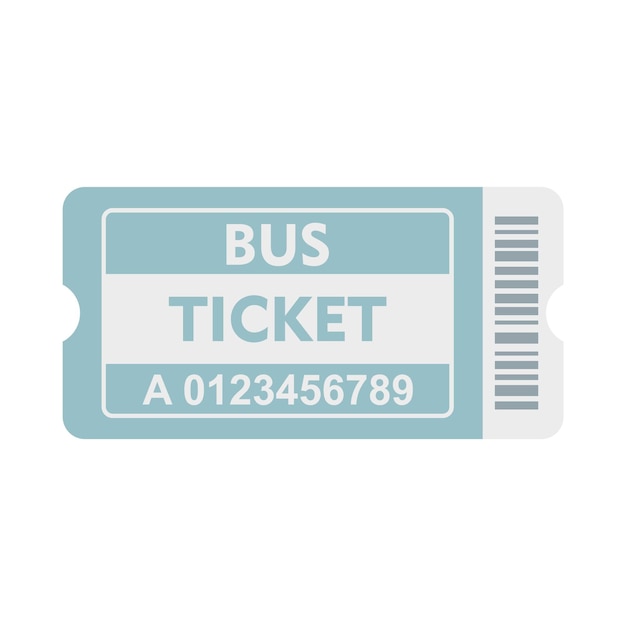 Icona del biglietto dell'autobus della macchina illustrazione piatta dell'icona del vettore del biglietto dell'autobus della macchina isolata su sfondo bianco