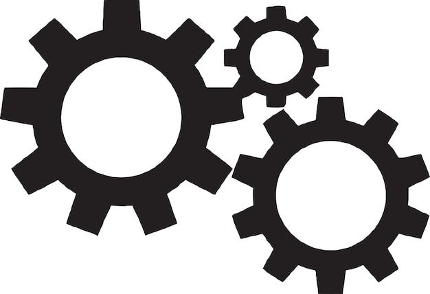 Machine gears icon set