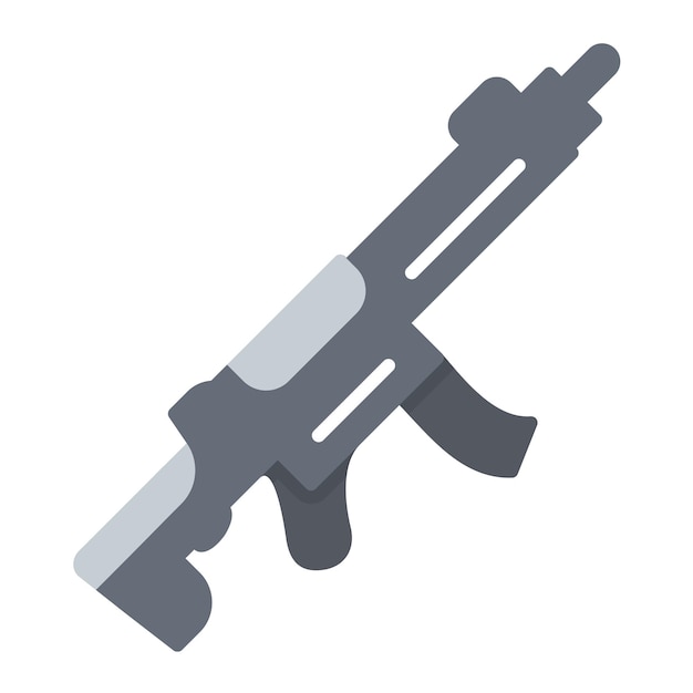 Vector machine gun flat illustration