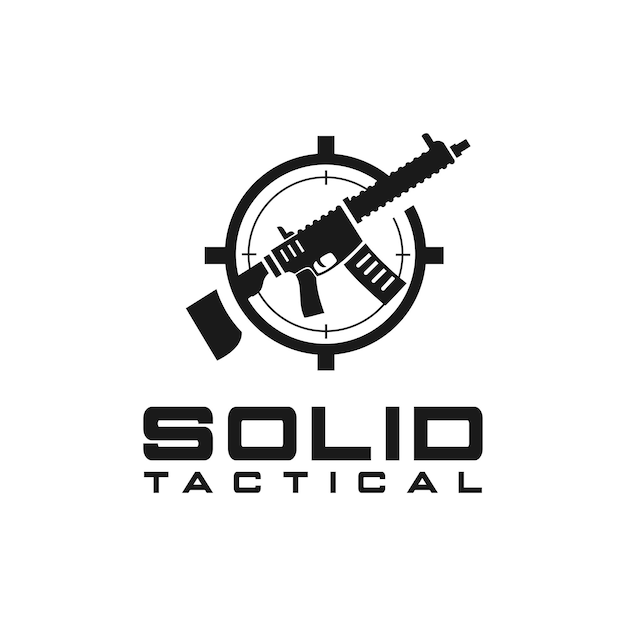 Machine gun logo design Art Illustration