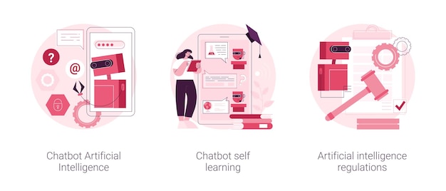 Illustrazioni vettoriali astratte di apprendimento automatico