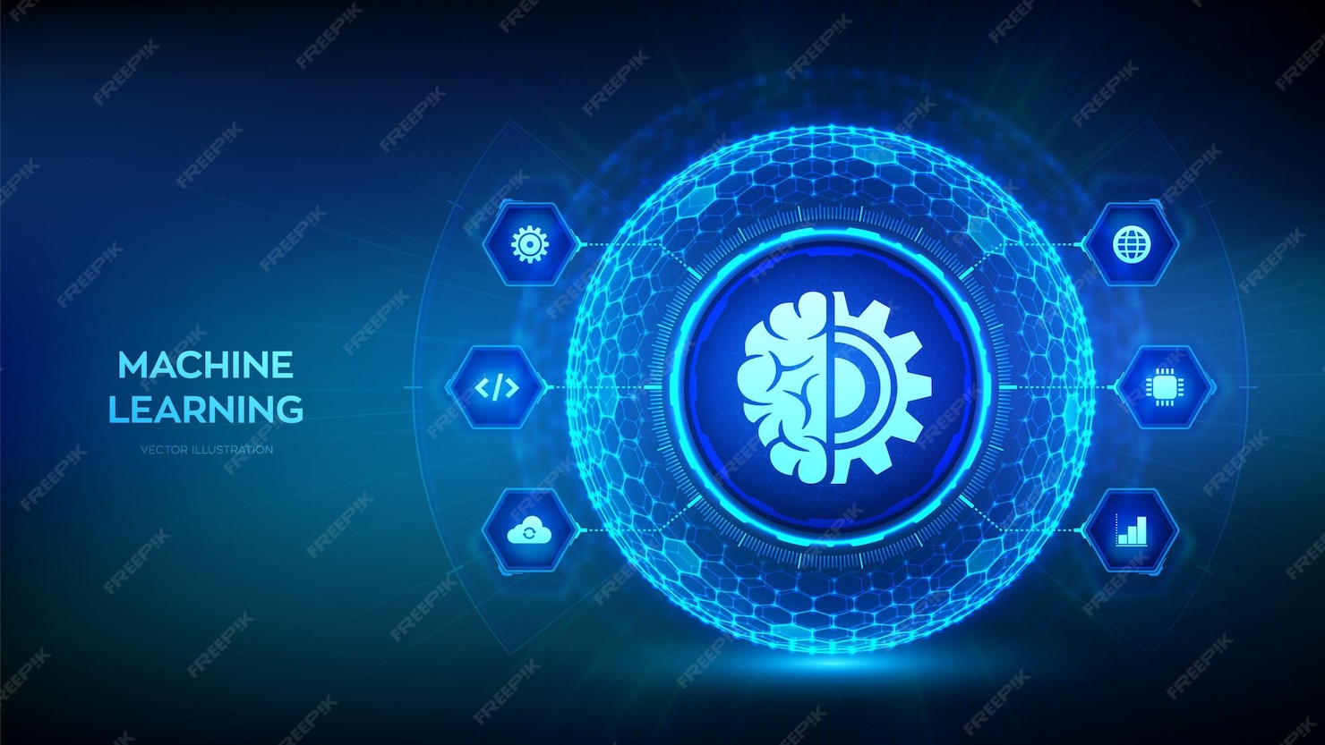 Premium Vector | Machine learning ai artificial intelligence data ...