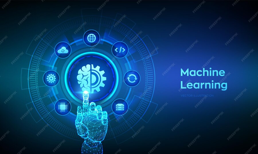 Premium Vector | Machine learning AI Artificial Intelligence Deep ...