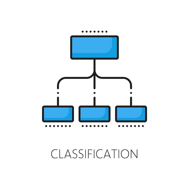 Machine learning ai classification linear icon