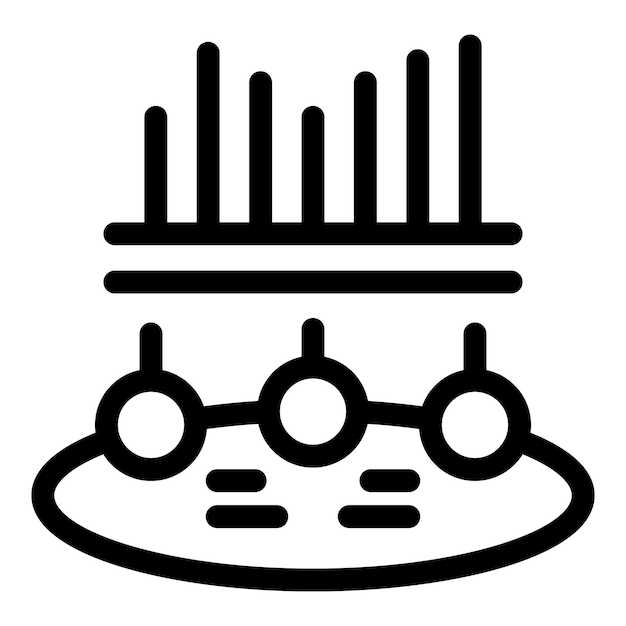 machine learning algorithm analyzing data with graph icon