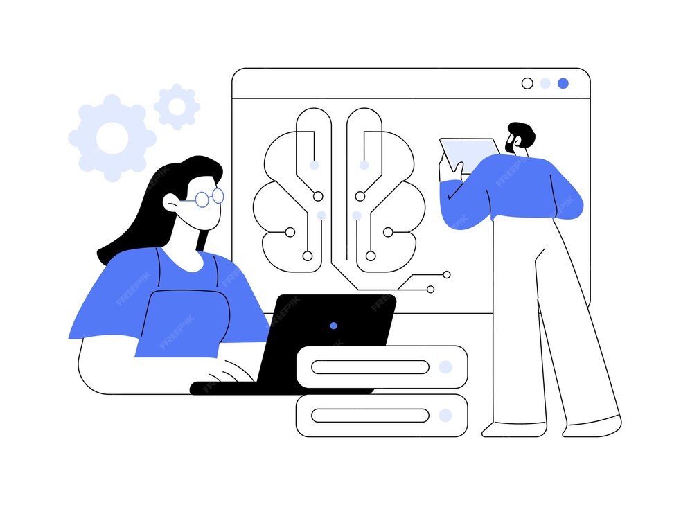 Premium Vector | Machine learning engineer ai architect abstract ...