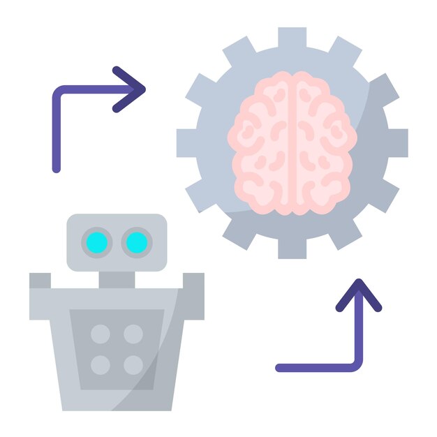 Machine Learning Flat Illustration