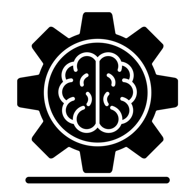 Machine Learning Glyph effen zwarte afbeelding