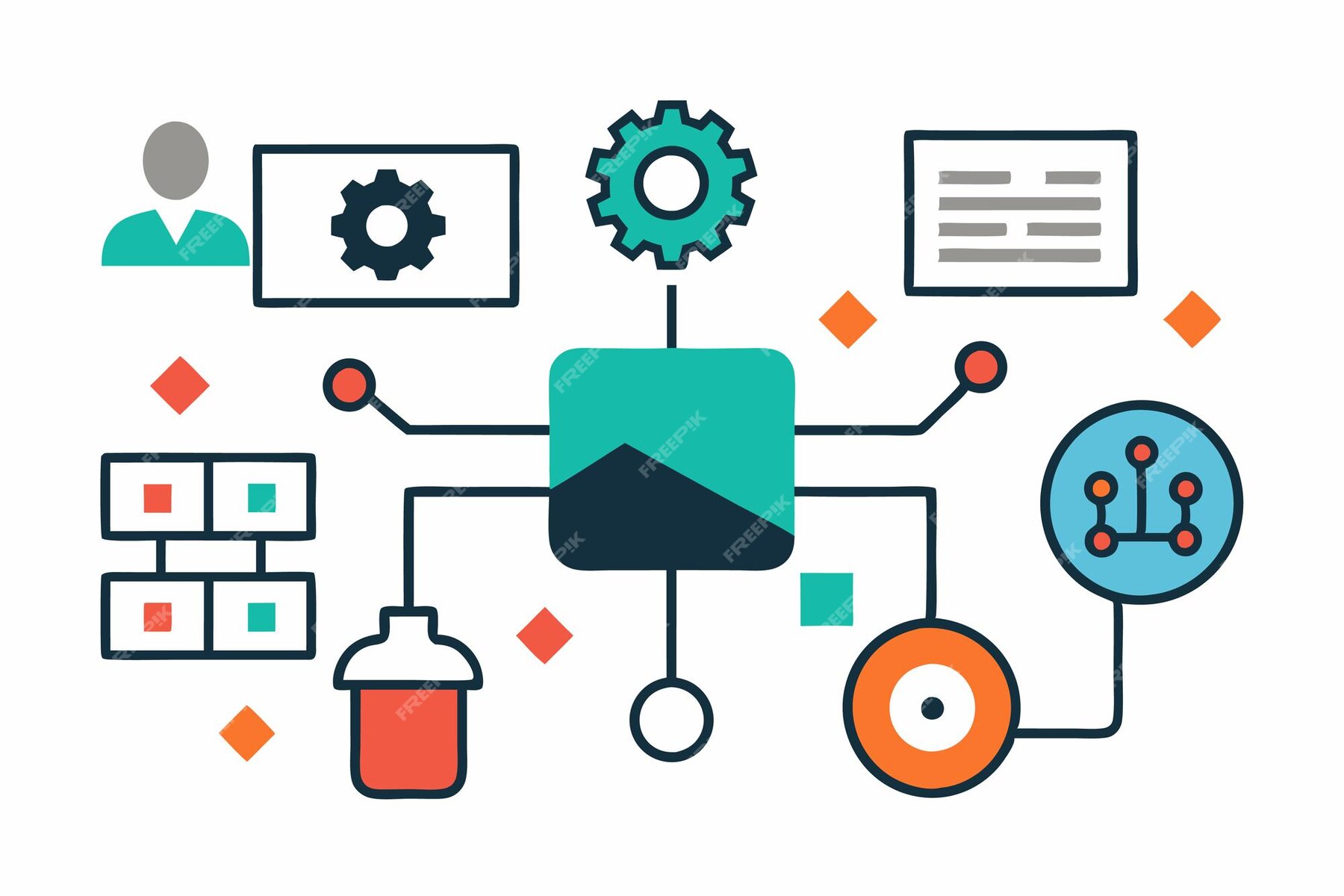 Premium Vector | Machine Learning Graphics Data Analytics amp Algorithm ...