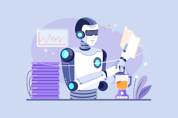 Vector machine learning illustration concept