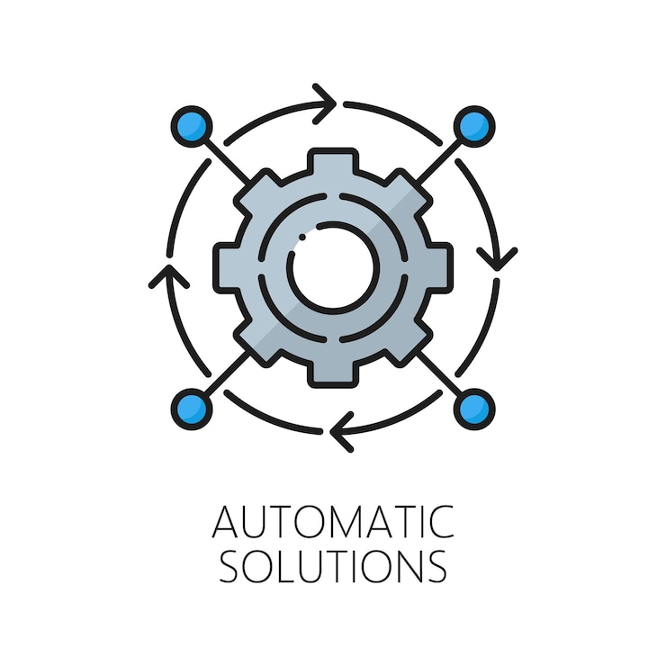 Vector machine learning line icon of automatic solutions